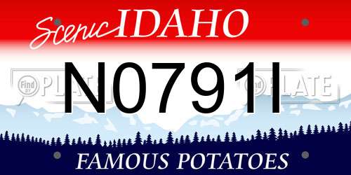N0791I Idaho License Plate