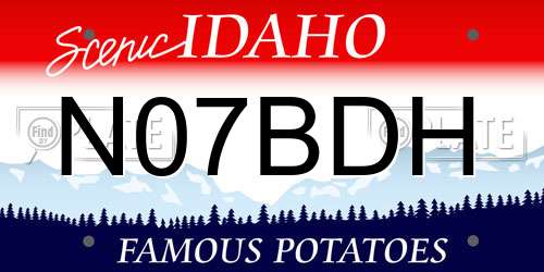 N07BDH Idaho License Plate