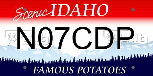 N07CDP Idaho License Plate