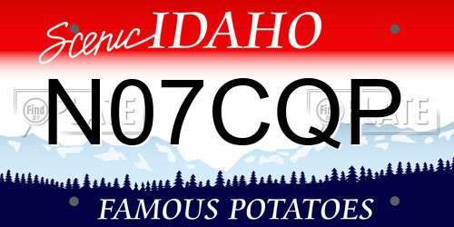 N07CQP Idaho License Plate