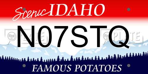 N07STQ Idaho License Plate
