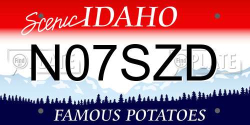 N07SZD Idaho License Plate
