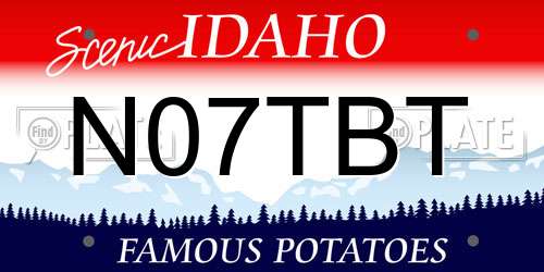 N07TBT Idaho License Plate