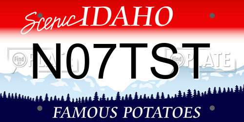 N07TST Idaho License Plate