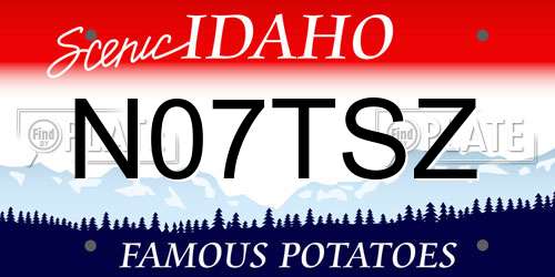 N07TSZ Idaho License Plate