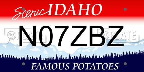 N07ZBZ Idaho License Plate