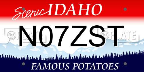 N07ZST Idaho License Plate