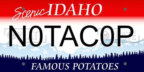 N0TAC0P Idaho License Plate
