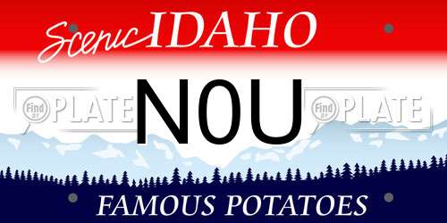 N0U Idaho License Plate