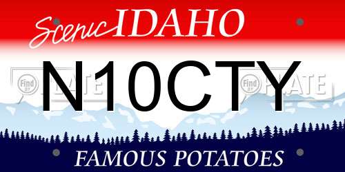 N10CTY Idaho License Plate