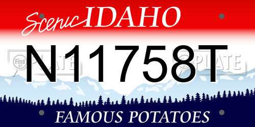 N11758T Idaho License Plate