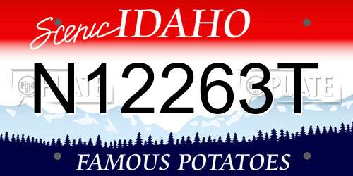 N12263T Idaho License Plate