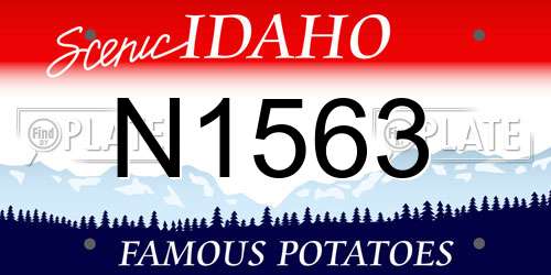 N1563 Idaho License Plate