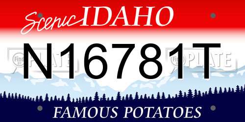 N16781T Idaho License Plate