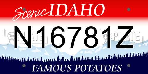 N16781Z Idaho License Plate