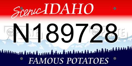 N189728 Idaho License Plate