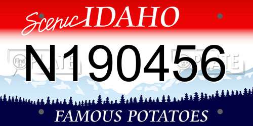 N190456 Idaho License Plate