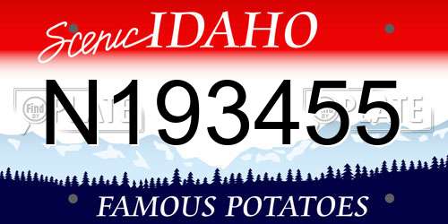 N193455 Idaho License Plate