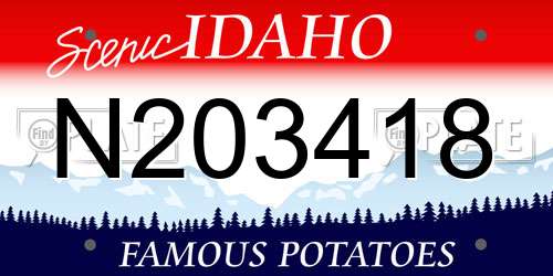 N203418 Idaho License Plate