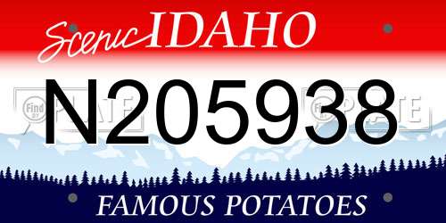N205938 Idaho License Plate