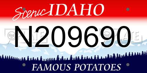 N209690 Idaho License Plate