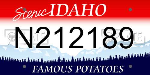 N212189 Idaho License Plate