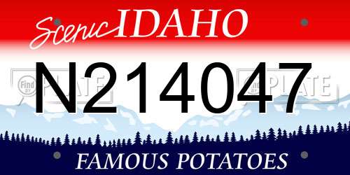 N214047 Idaho License Plate