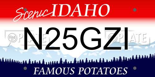 N25GZI Idaho License Plate