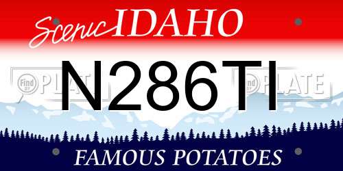 N286TI Idaho License Plate