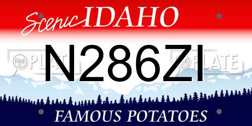 N286ZI Idaho License Plate