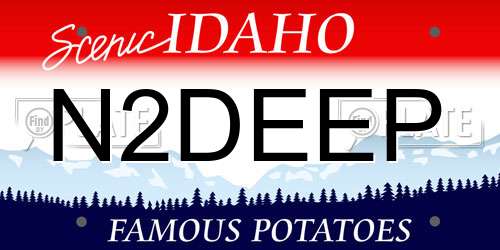 N2DEEP Idaho License Plate