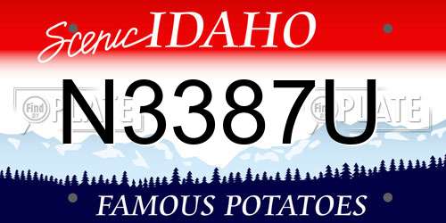 N3387U Idaho License Plate