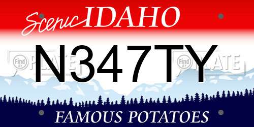 N347TY Idaho License Plate