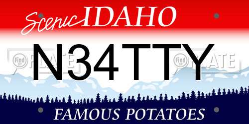 N34TTY Idaho License Plate