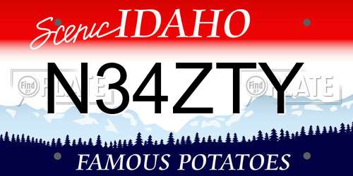N34ZTY Idaho License Plate