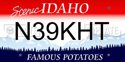 N39KHT Idaho License Plate