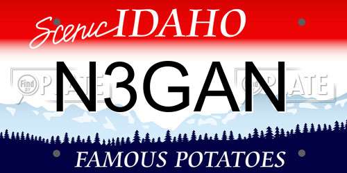 N3GAN Idaho License Plate