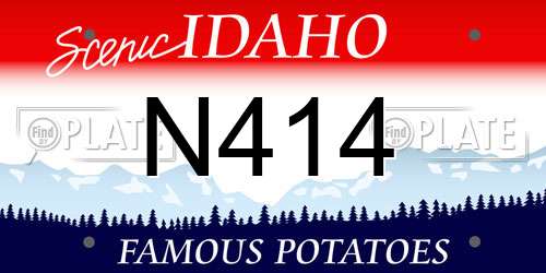 N414 Idaho License Plate