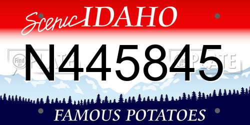 N445845 Idaho License Plate
