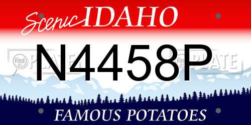 N4458P Idaho License Plate