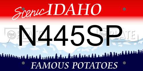 N445SP Idaho License Plate