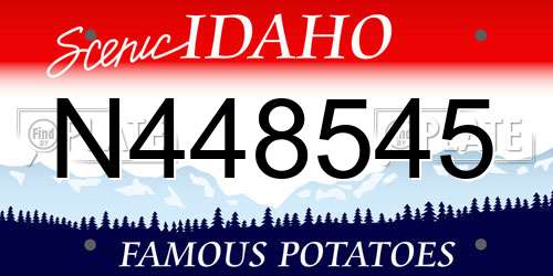 N448545 Idaho License Plate