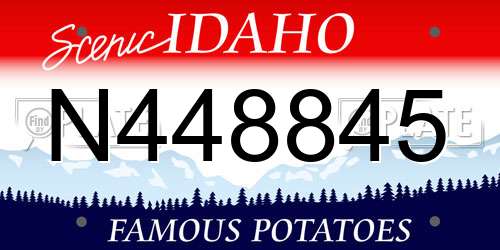 N448845 Idaho License Plate