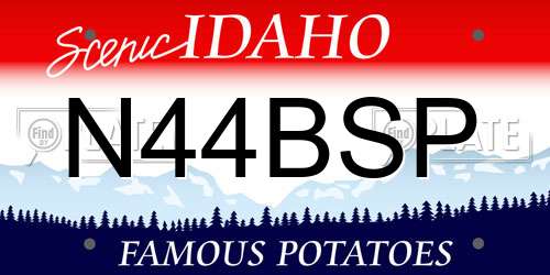 N44BSP Idaho License Plate