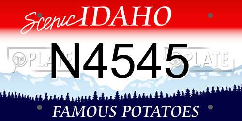 N4545 Idaho License Plate