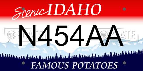 N454AA Idaho License Plate