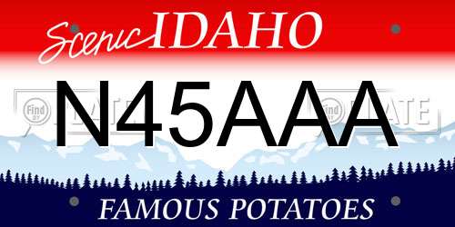 N45AAA Idaho License Plate