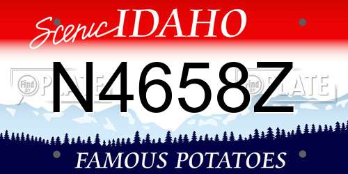 N4658Z Idaho License Plate