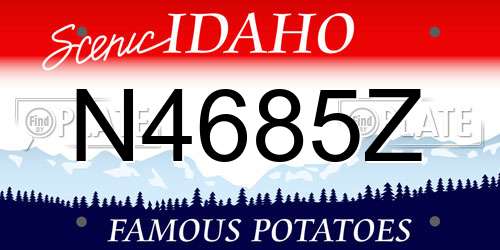N4685Z Idaho License Plate