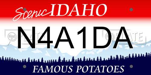N4A1DA Idaho License Plate